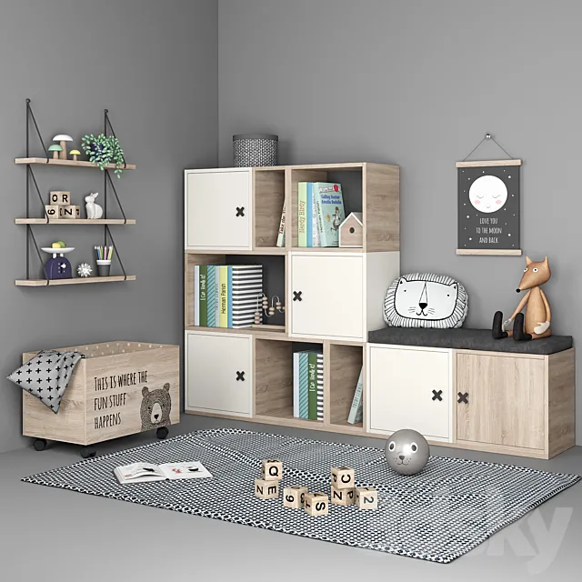 Children – Furniture 3D Models – Set of furniture and decor for a children’s room 6