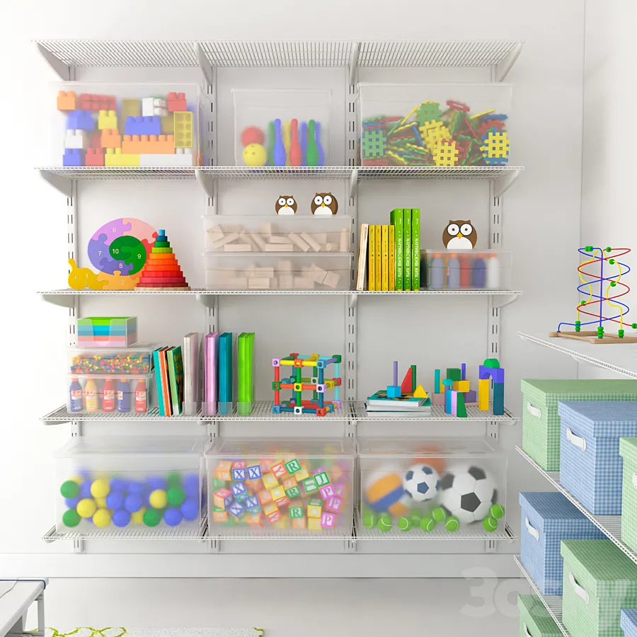 Children – Furniture 3D Models – Storage system for the childrens room Elfa