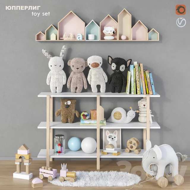 Children – Furniture 3D Models – Toys and furniture set 13
