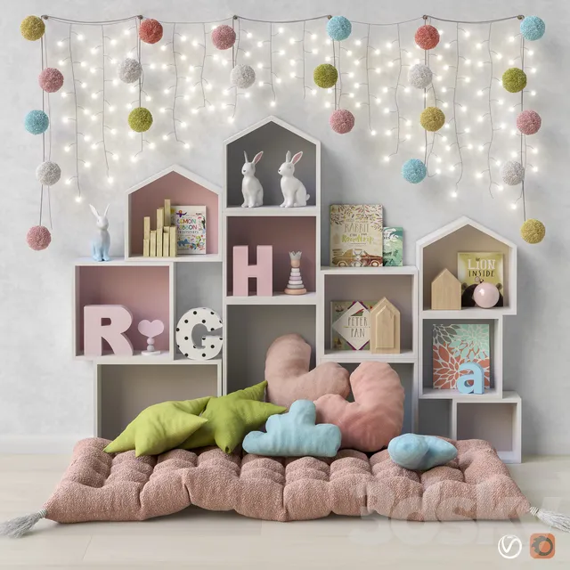 Children – Furniture 3D Models – Toys and furniture set 41