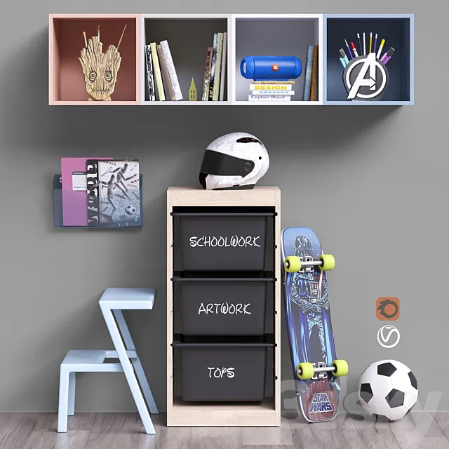 Children – Furniture 3D Models – Toys and furniture SET 49