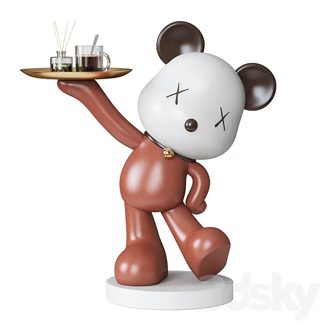 Bear sculpture tray 3DS Max - thumbnail 3