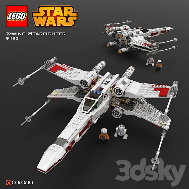 LEGO SW X – Wing Starfighter 3DS Max - thumbnail 3