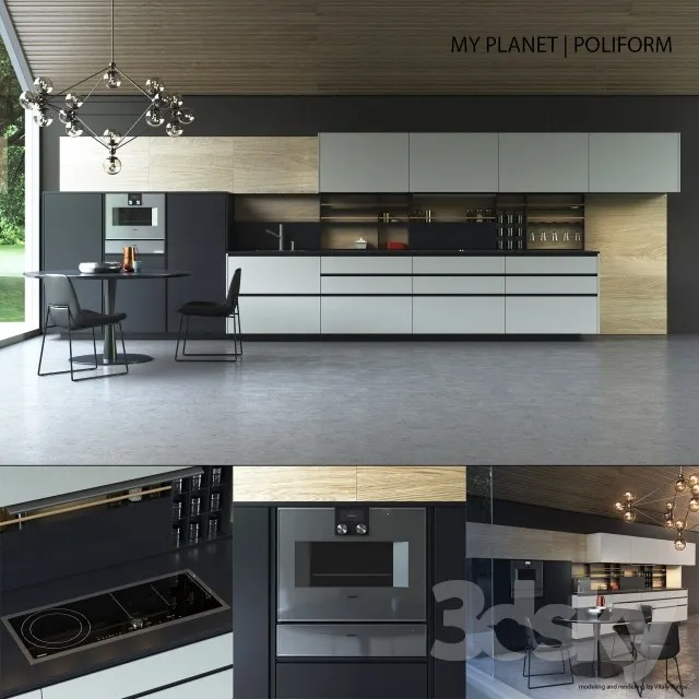 Kitchen Poliform Varenna My Planet 3DS Max - thumbnail 3