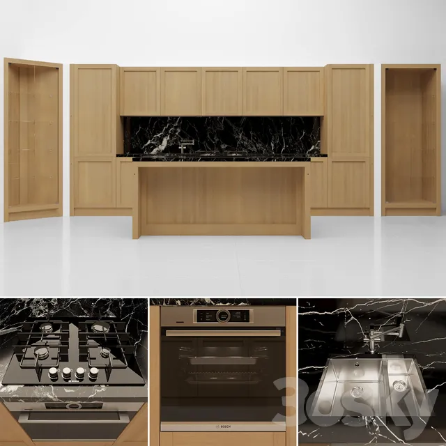 Kitchen – Interiors – 3D Models – Arredamenti Legno Vivo Kitchen (max 2014; obj; fbx)