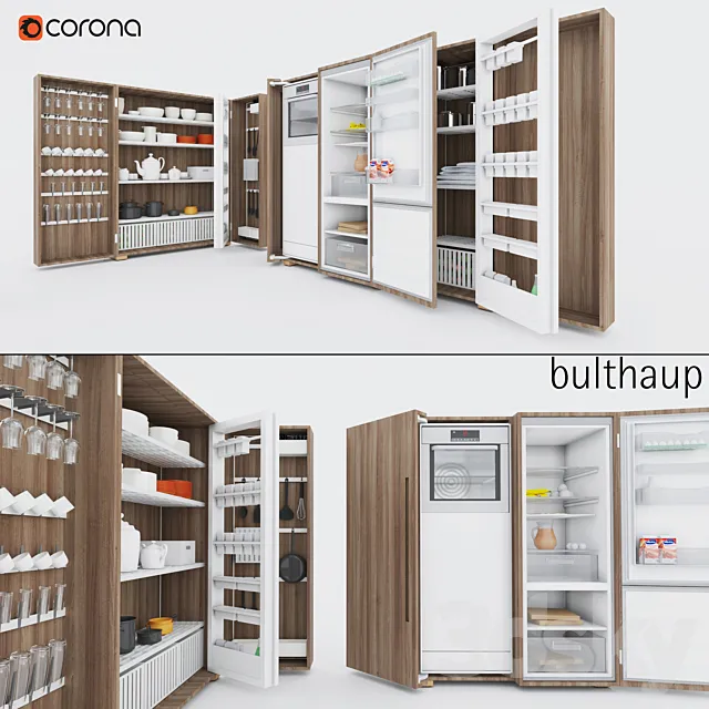 Kitchen – Interiors – 3D Models – Bulhaup B2 kitchen set