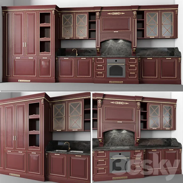 Kitchen – Interiors – 3D Models – Classical kitchen