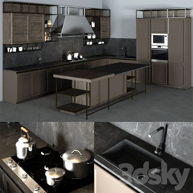 Kitchen – Interiors – 3D Models – Frame Snaidero Kitchen Furniture