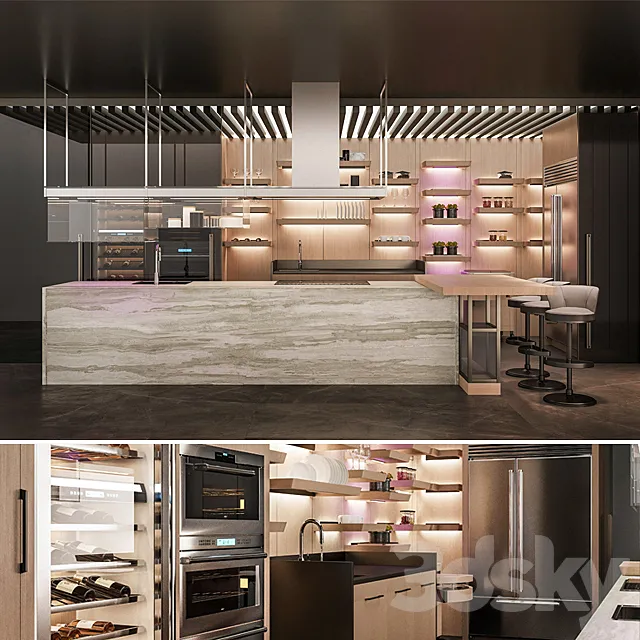 Kitchen – Interiors – 3D Models – Giorgetti kitchen