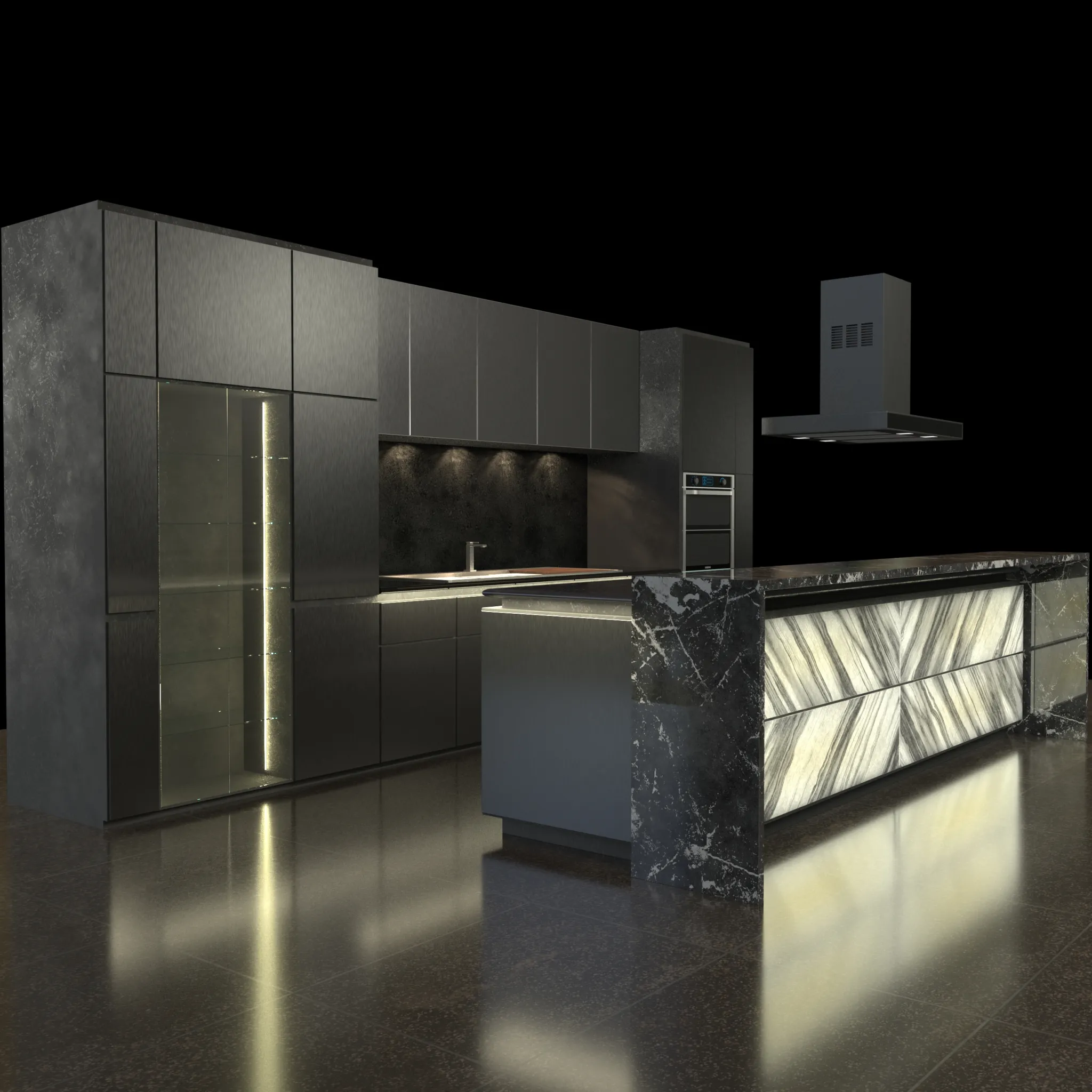 Kitchen – Interiors – 3D Models – Glow kitchen