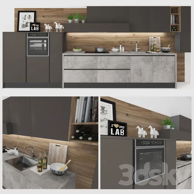 Kitchen – Interiors – 3D Models – Kitchen Arredo 3; Kali 5