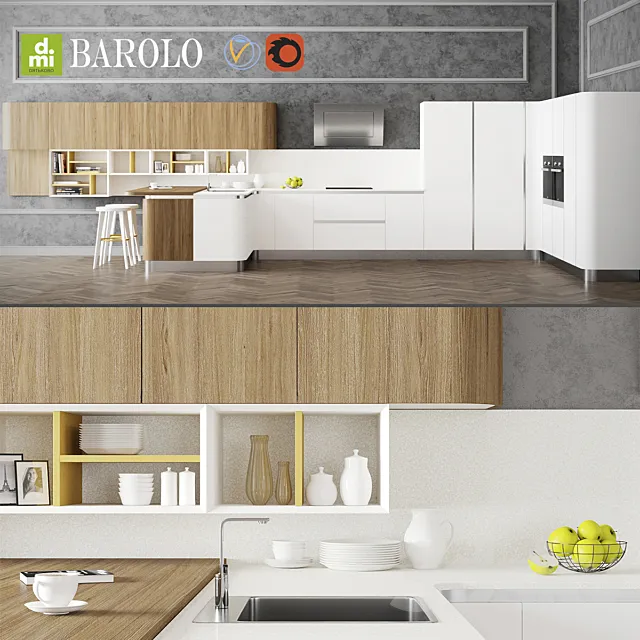 Kitchen – Interiors – 3D Models – Kitchen Barolo dmi