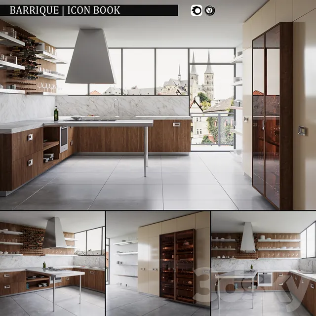 Kitchen – Interiors – 3D Models – Kitchen Barrique Icon book