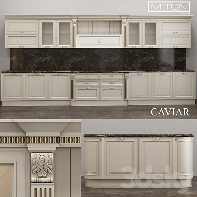 Kitchen – Interiors – 3D Models – Kitchen Caviar Miton Cucine