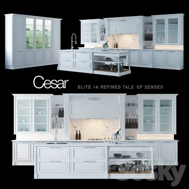 Kitchen – Interiors – 3D Models – Kitchen Cesar Elite
