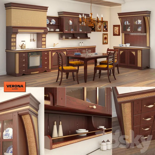 Kitchen – Interiors – 3D Models – Kitchen Country Verona Mobili