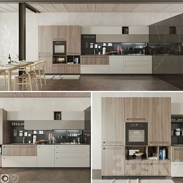 Kitchen – Interiors – 3D Models – Kitchen Cucina Mood Stosa