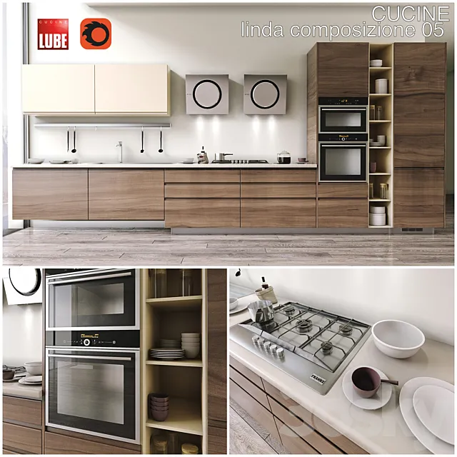 Kitchen – Interiors – 3D Models – Kitchen CUCINE LUBE linda