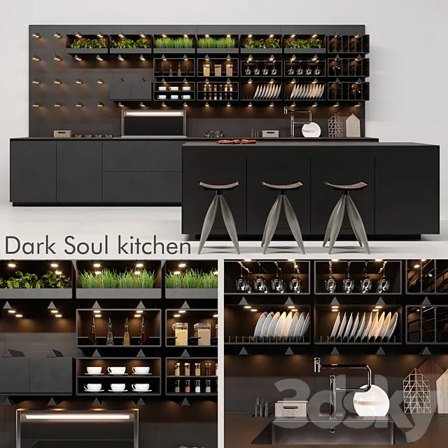 Kitchen – Interiors – 3D Models – Kitchen DARK SOUL