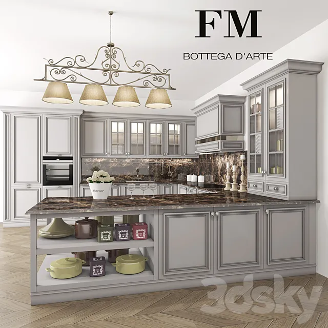 Kitchen – Interiors – 3D Models – Kitchen FM Bottega London