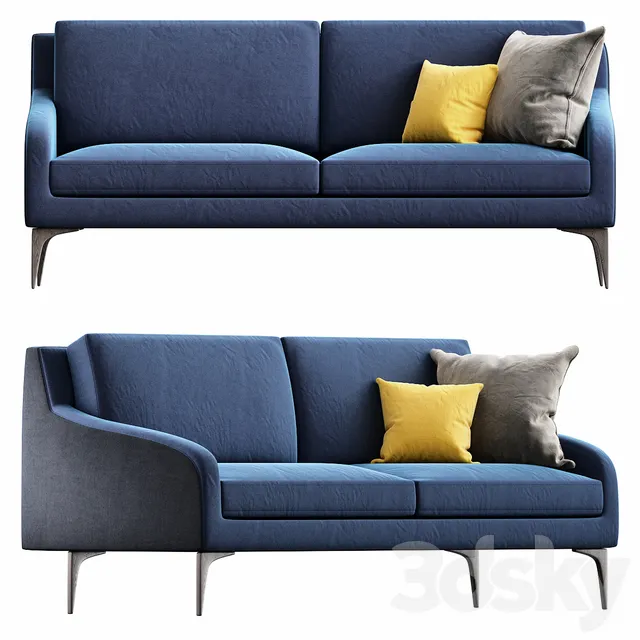 Alto 3 Seater Sofa – West Elm 3DS Max - thumbnail 3