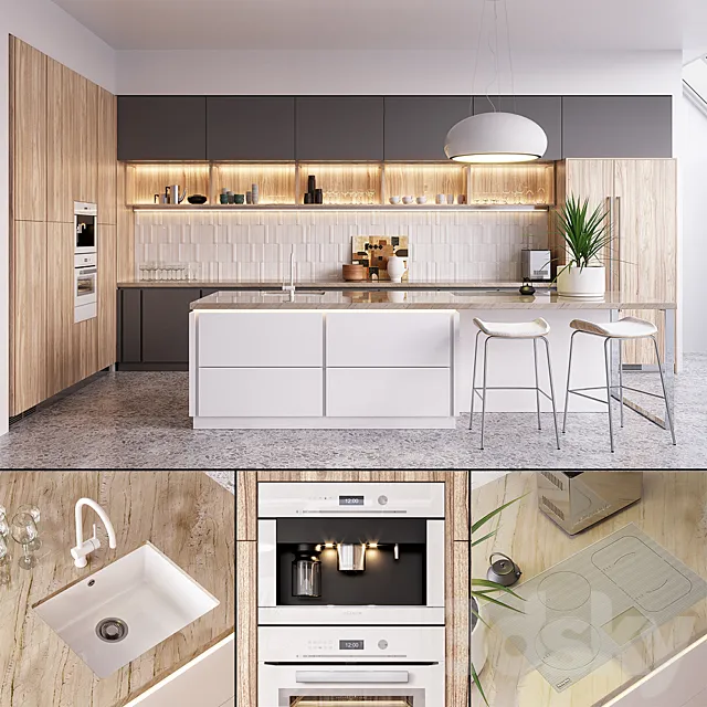 Kitchen – Interiors – 3D Models – Kitchen Nolte Nature