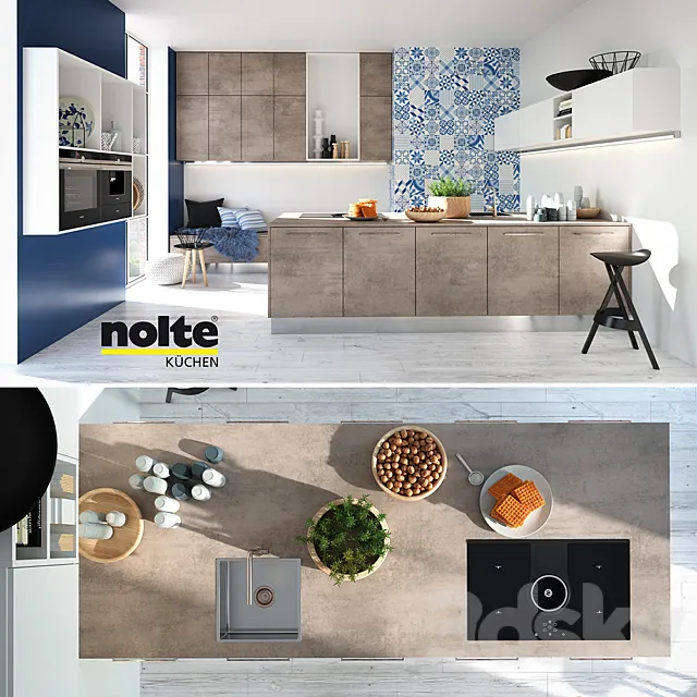 Kitchen – Interiors – 3D Models – Kitchen NOLTE Stone (vray GGX; corona PBR)
