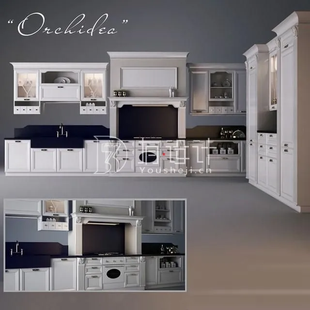 Kitchen – Interiors – 3D Models – Kitchen Orchidea