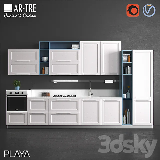 Kitchen – Interiors – 3D Models – Kitchen PLAYA by AR-TRE (Vray; Corona; fbx)