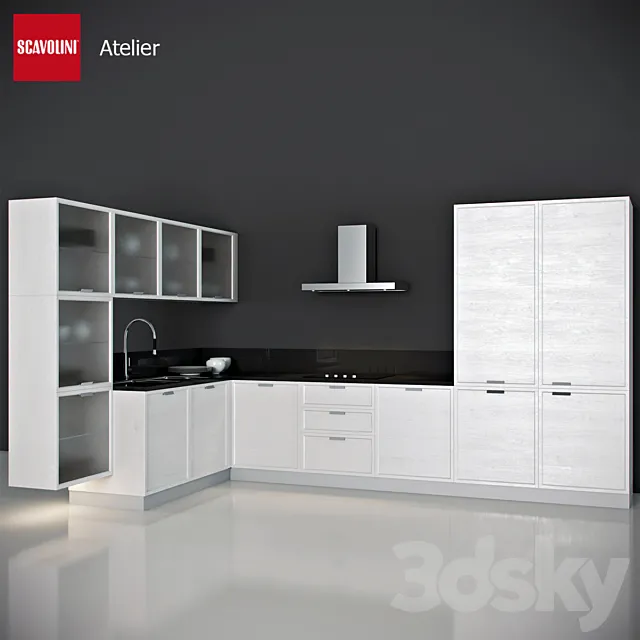 Kitchen – Interiors – 3D Models – Kitchen Scavolini – Atelier