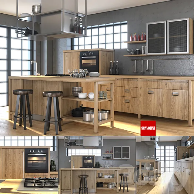 Kitchen – Interiors – 3D Models – Kitchen Scavolini