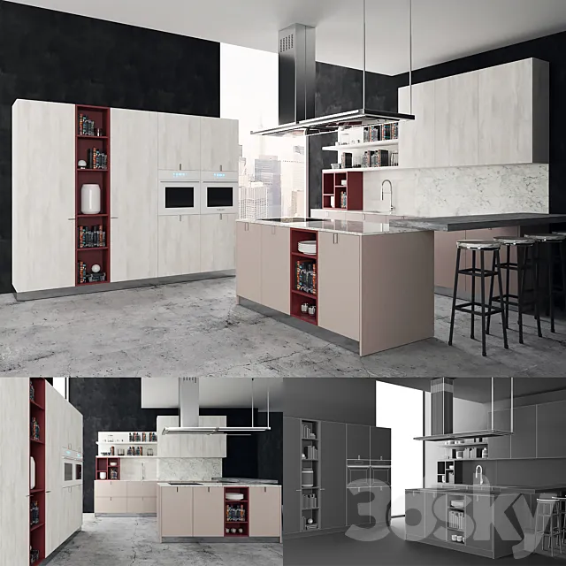Kitchen – Interiors – 3D Models – Modern Kitchen