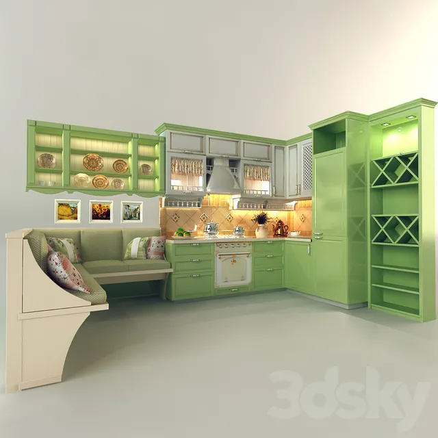 Kitchen – Interiors – 3D Models – Provence style kitchen
