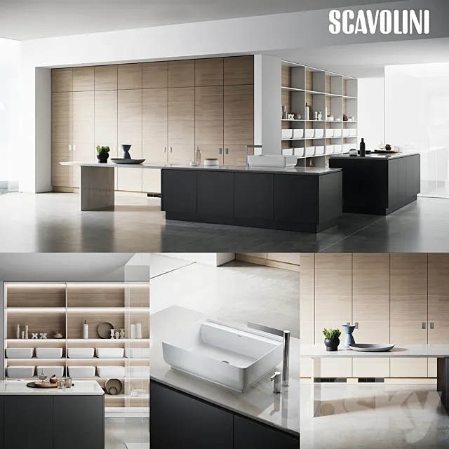 Kitchen – Interiors – 3D Models – Scavolini Qi Kitchen 3d model