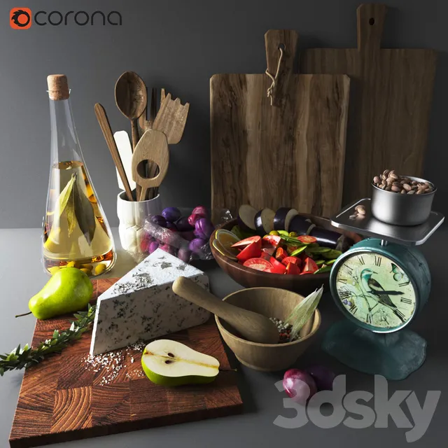 Kitchen – Accessories – 3D Models – Kitchen set 01