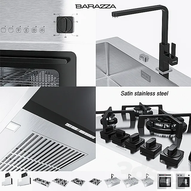 BARAZZA COLLECTIONS UNIQUE (Satin stainless steel) 3DS Max - thumbnail 3