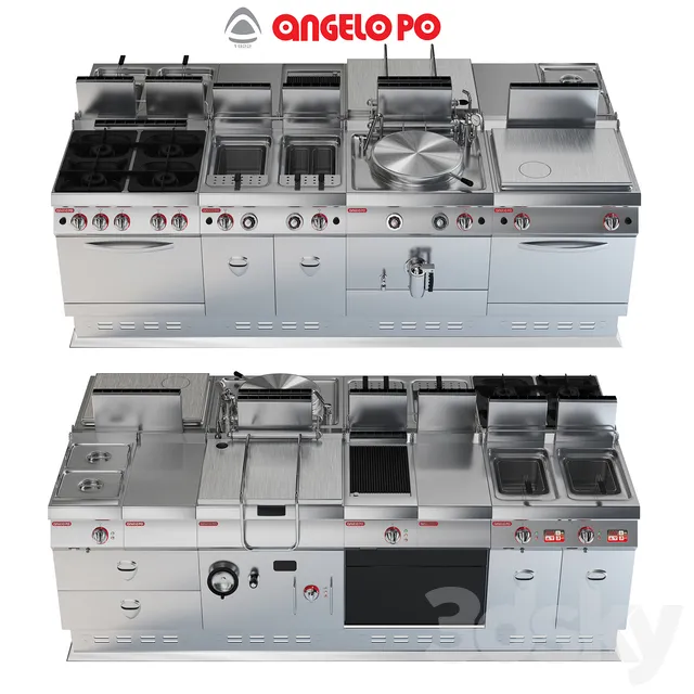 Kitchen – Appliance 3D Models – Angelo Po Gamma cooking system