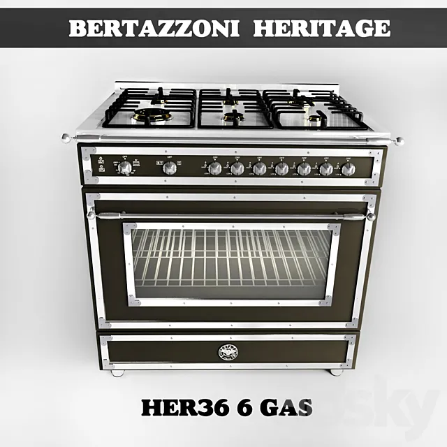 Kitchen – Appliance 3D Models – Bertazzoni Heritage HER36.6.GAS NE