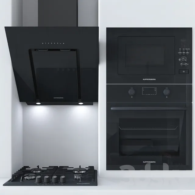 Kitchen – Appliance 3D Models – Black appliances Kuppersberg
