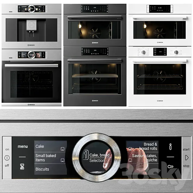 Kitchen – Appliance 3D Models – bosch double oven & coffeemaker collection