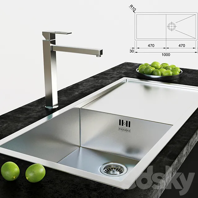 Kitchen – Appliance 3D Models – franke sink and faucet 2