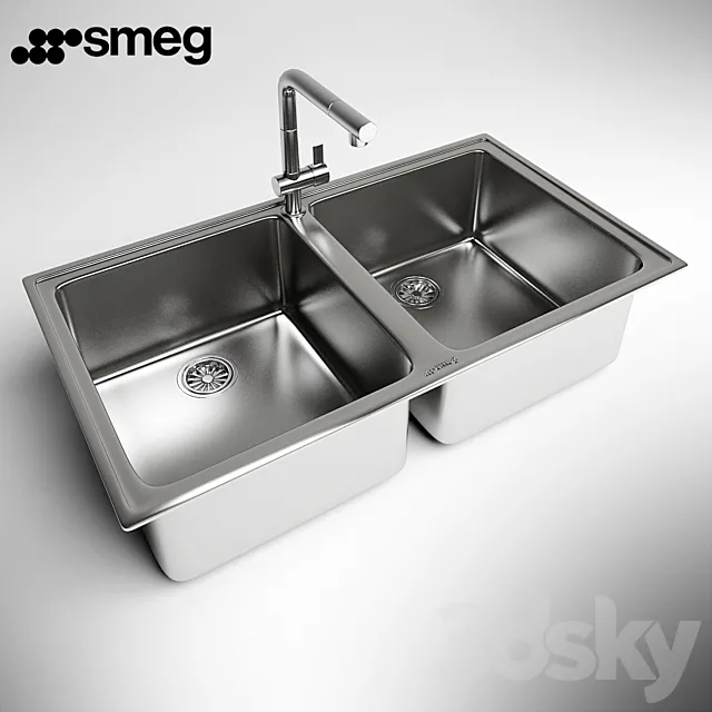 Kitchen – Appliance 3D Models – Sink Smeg LTS902-2