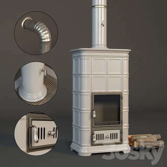 Kitchen – Appliance 3D Models – Tiled stove