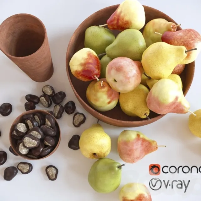 Pears and chestnuts 3DS Max - thumbnail 3