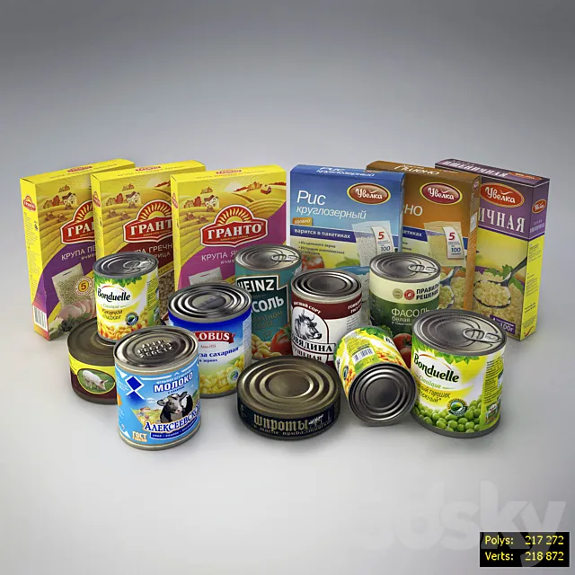 Kitchen – Foods – Drink 3D Models – Canned and cereals