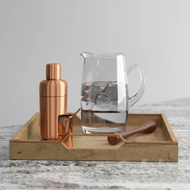 Kitchen – Foods – Drink 3D Models – Copper shaker set