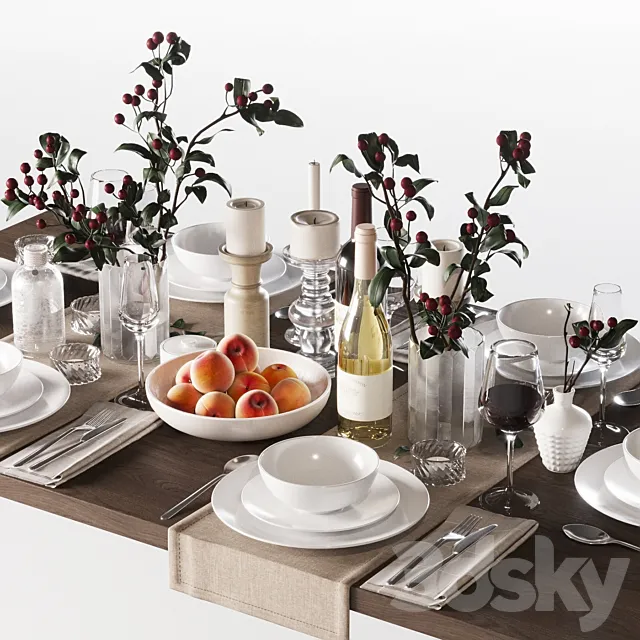 Kitchen – Tableware 3D Models – Laying (Vray; Corona)