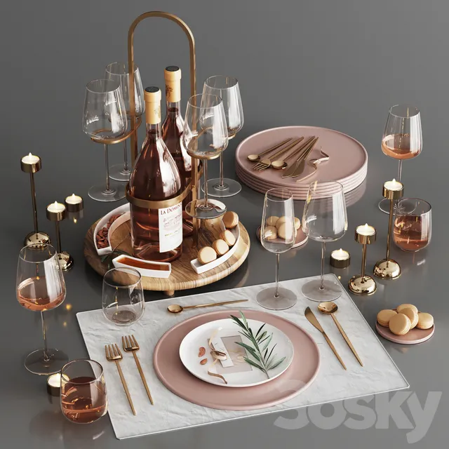 Kitchen – Tableware 3D Models – Table serving