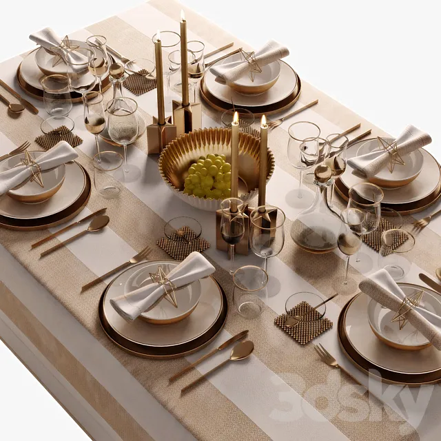 Kitchen – Tableware 3D Models – Table setting 05 3d model