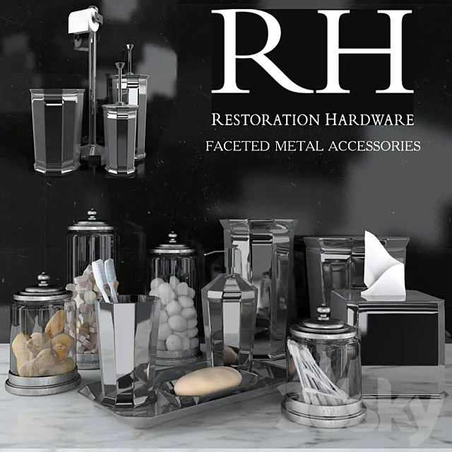 RH FACETED METAL ACCESSORIES 3DS Max - thumbnail 3